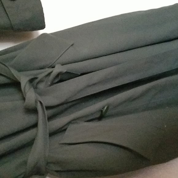 J Gallery Green Women's Trench Coat Size:14 - Picture 5 of 11